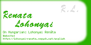 renata lohonyai business card
