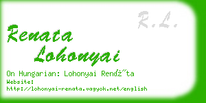 renata lohonyai business card